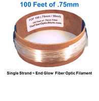 0.75mm Single Strand End Glow Fiber Optic Filament