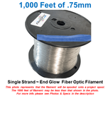0.75mm Single Strand End Glow Fiber Optic Filament